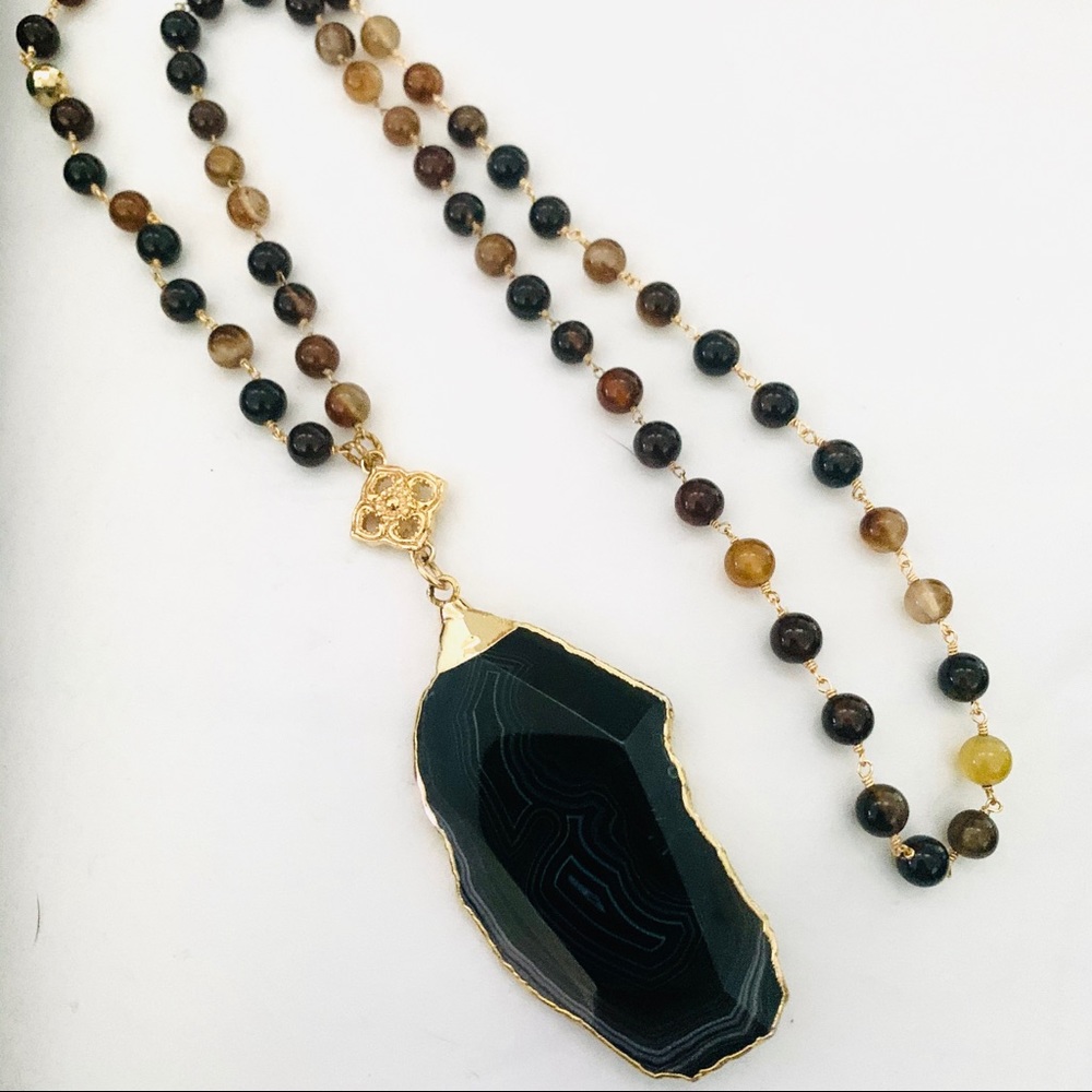 Boswana Agate Pendant Necklace